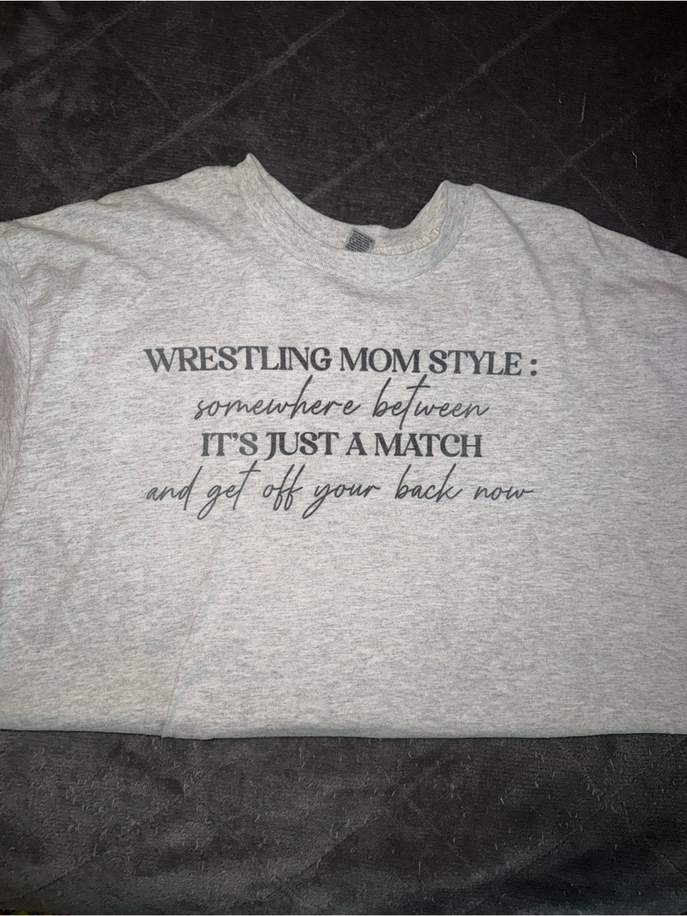 Gildan Light Gray "Wrestling Mom Style" Graphic Tee